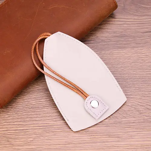  PU Leather Luggage Tag with Snap Button – Stylish and Durable Travel Accessory